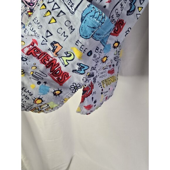 Womens Sesame Street Scrub Top Nurse V Neck Plus Size- Read Information - Picture 13 of 15